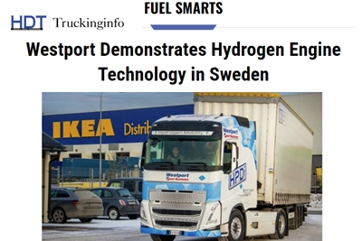 Westport Demonstrates Hydrogen Engine Technology in Sweden